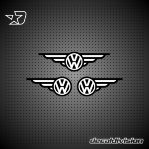 VW Wings Badge Sticker Set